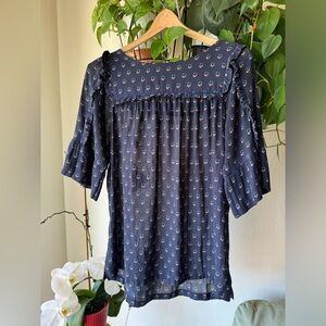Loft Blue Blouse with Flowers